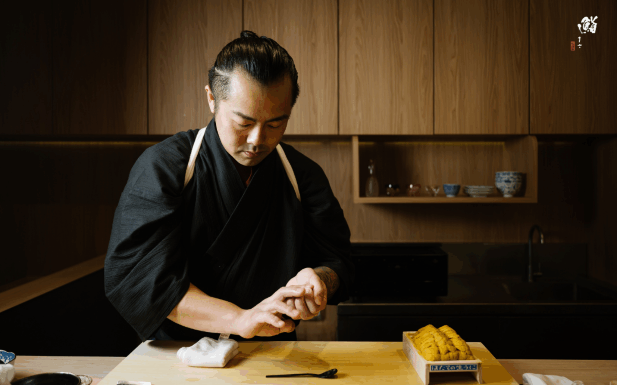 Sushi Masa by Ki-setsu - Chef Masa at Sushi Masa counter preparing sushi nigiri.