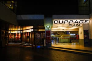 Cuppage Plaza Food : A nostalgic view of Cuppage Plaza’s exterior, standing quietly amid modern Orchard Road buildings.