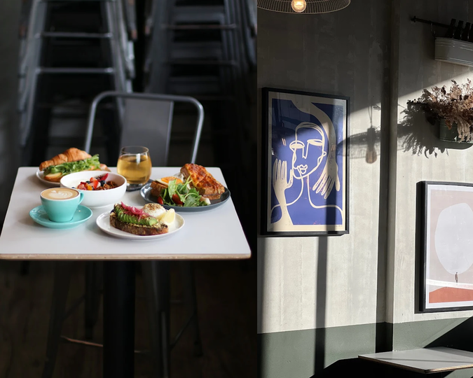 A spread of assorted dishes displayed on a table at Old Hen Coffee Bar, featuring vibrant colours and textures that highlight their diverse menu.