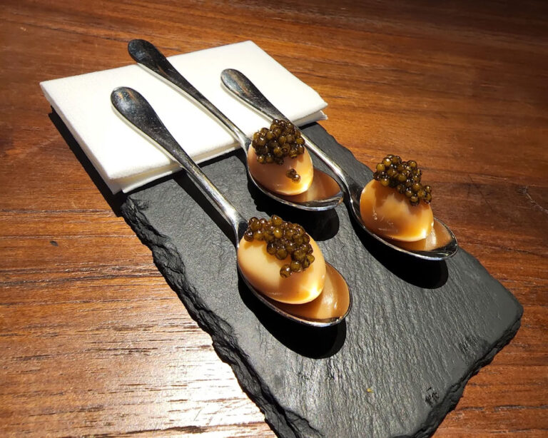 A carefully plated dish at Burnt Ends Restaurant, inviting diners to savour each bite as layers of flavour, aroma, and texture come together in a refined dining experience.